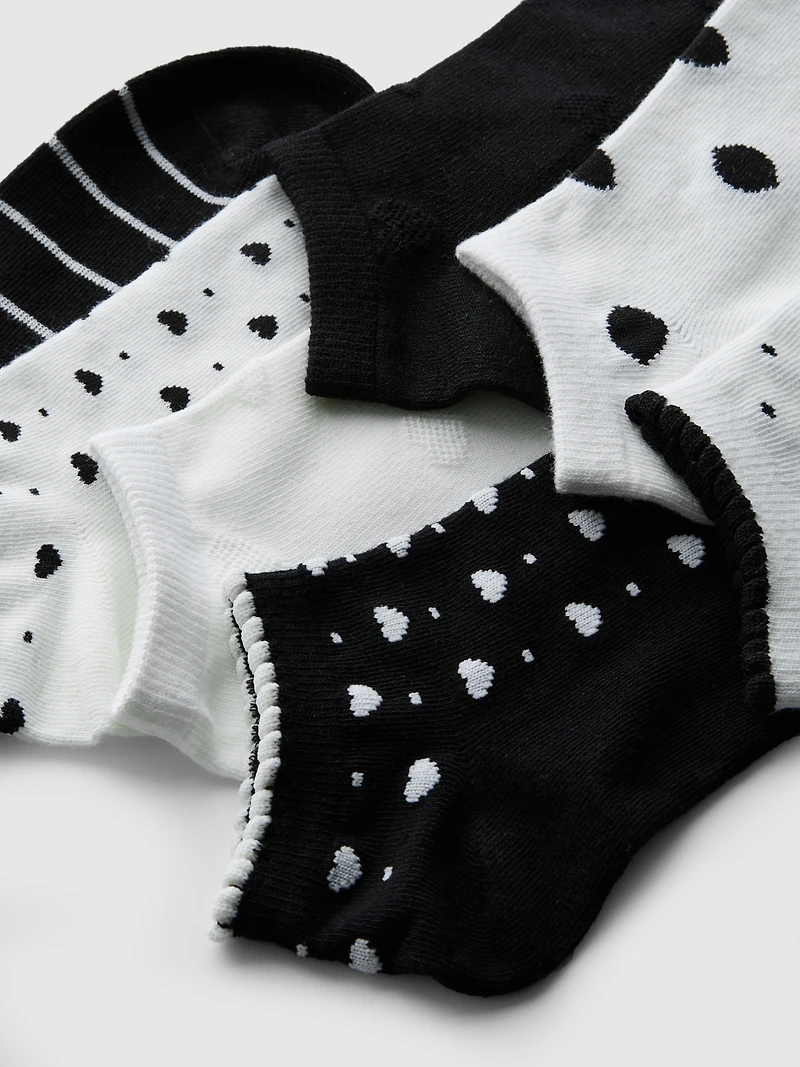7pk Heart Print Cotton Rich Sneaker Socks