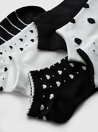 7pk Heart Print Cotton Rich Sneaker Socks