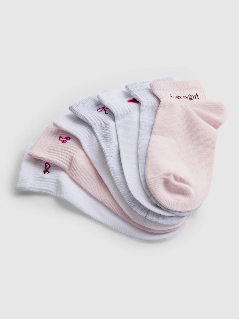 7pk Cotton-Rich Motif Sneaker Socks