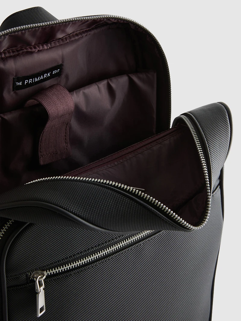 The Edit Textured Zip Backpack