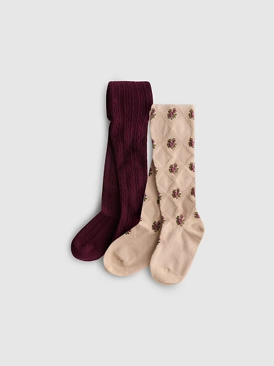 1.5-15yrs | 2pk The Edit Cotton Rich Tights