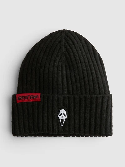 Scream Ghost Face Ribbed Beanie Hat