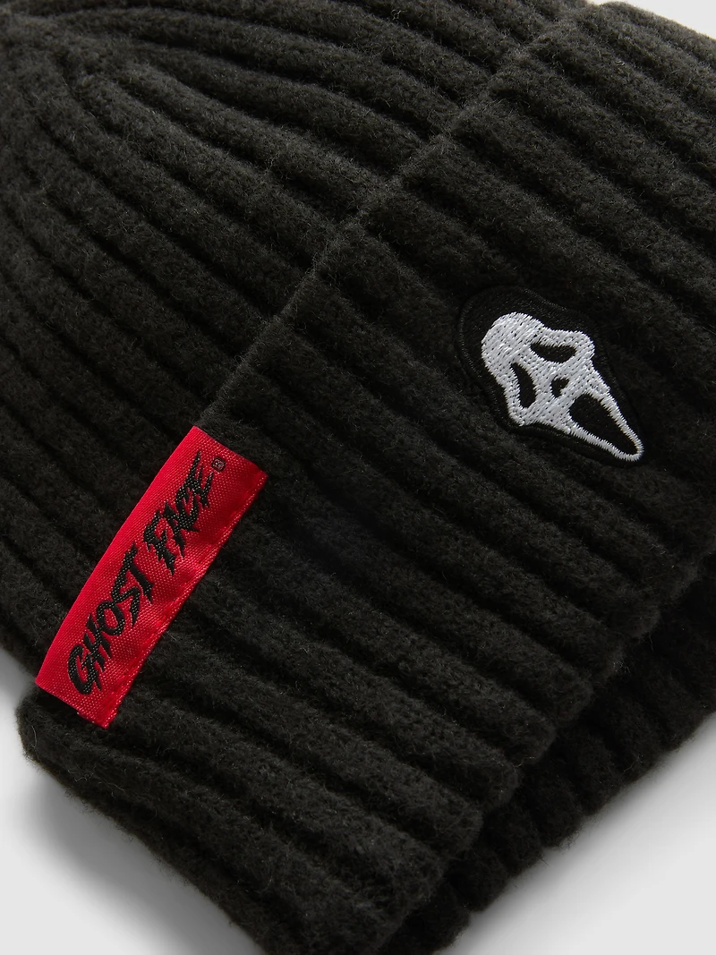 Scream Ghost Face Ribbed Beanie Hat