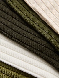 5pk Cotton-Rich Ribbed Crew Socks