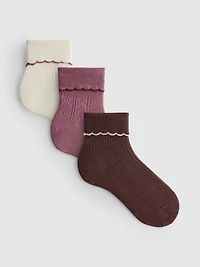 3pk The Edit Cotton-Rich Quarter Socks