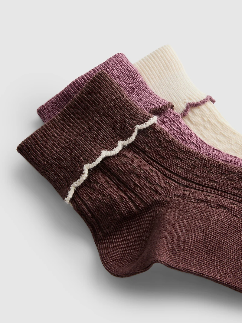 3pk The Edit Cotton-Rich Quarter Socks