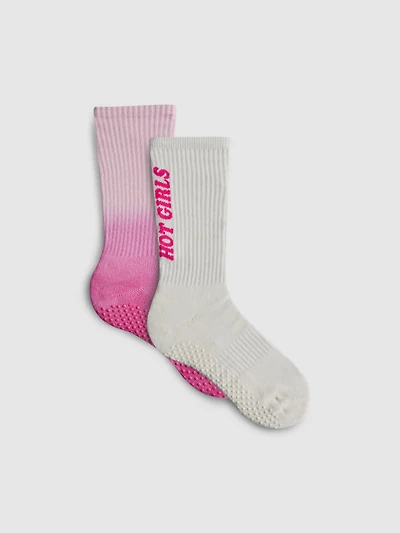 2pk Cotton-Rich Yoga Grip Socks