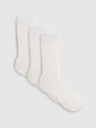 3pk Ribbed Crew Socks