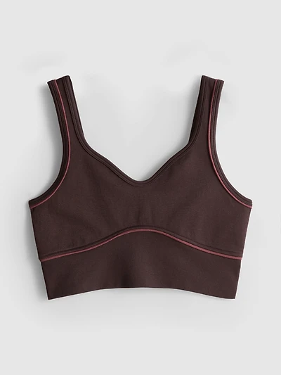 Seamless Pipe-Detail Active Crop Top