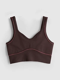 Seamless Pipe-Detail Active Crop Top
