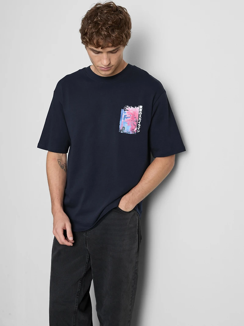 Tokyo Skyline Pure Cotton T-Shirt