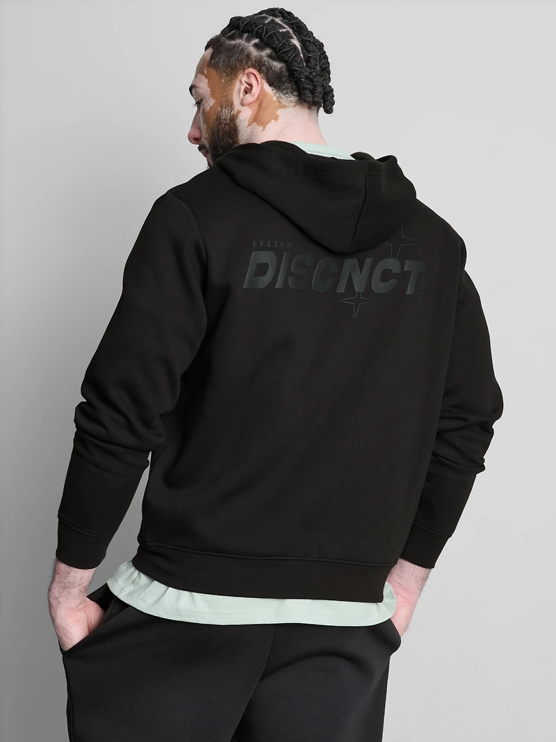 Embroidered Zip-Up Lounge Hoodie