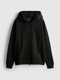 Embroidered Zip-Up Lounge Hoodie