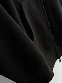 Embroidered Zip-Up Lounge Hoodie