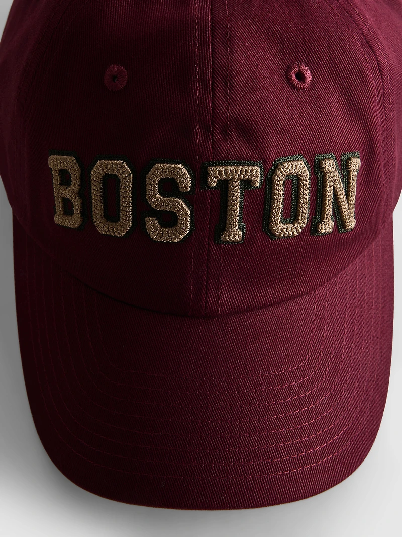 Pure Cotton Boston Embroidered Cap