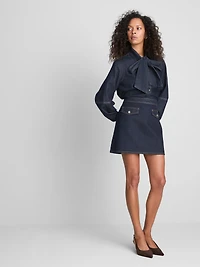 Paula Echevarría Cotton Denim Pocket Detail Mini Skirt