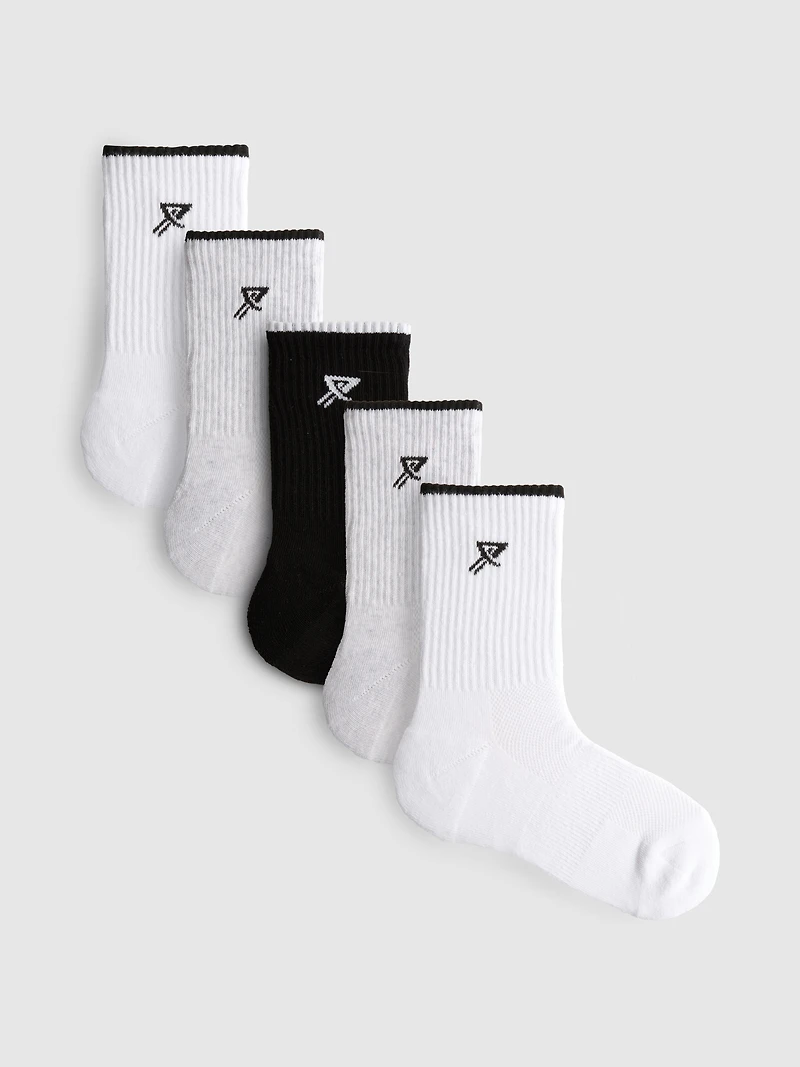 5pk Active Cotton-Rich Ankle Socks