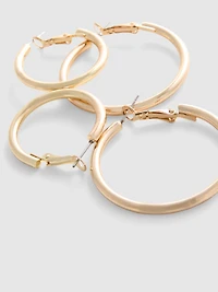 2pk Classic Hoop Earrings