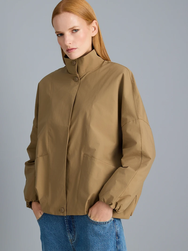 Relaxed Funnel Neck Jacket
