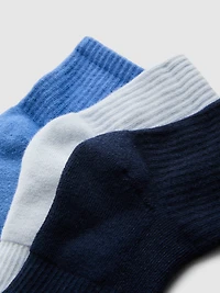 3pk Pure Cotton Quarter Crew Sports Socks