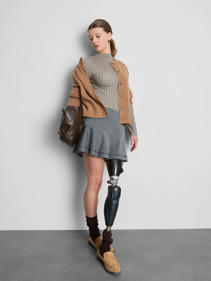 Printed Long-Sleeve Rollneck Top