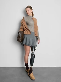 Printed Long-Sleeve Rollneck Top