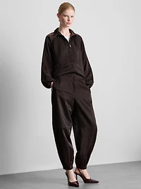 The Edit Satin Tapered Pants