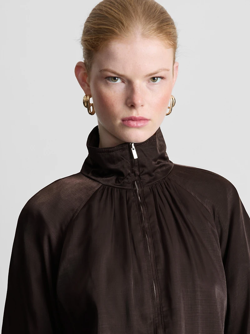 The Edit Satin Bomber Jacket