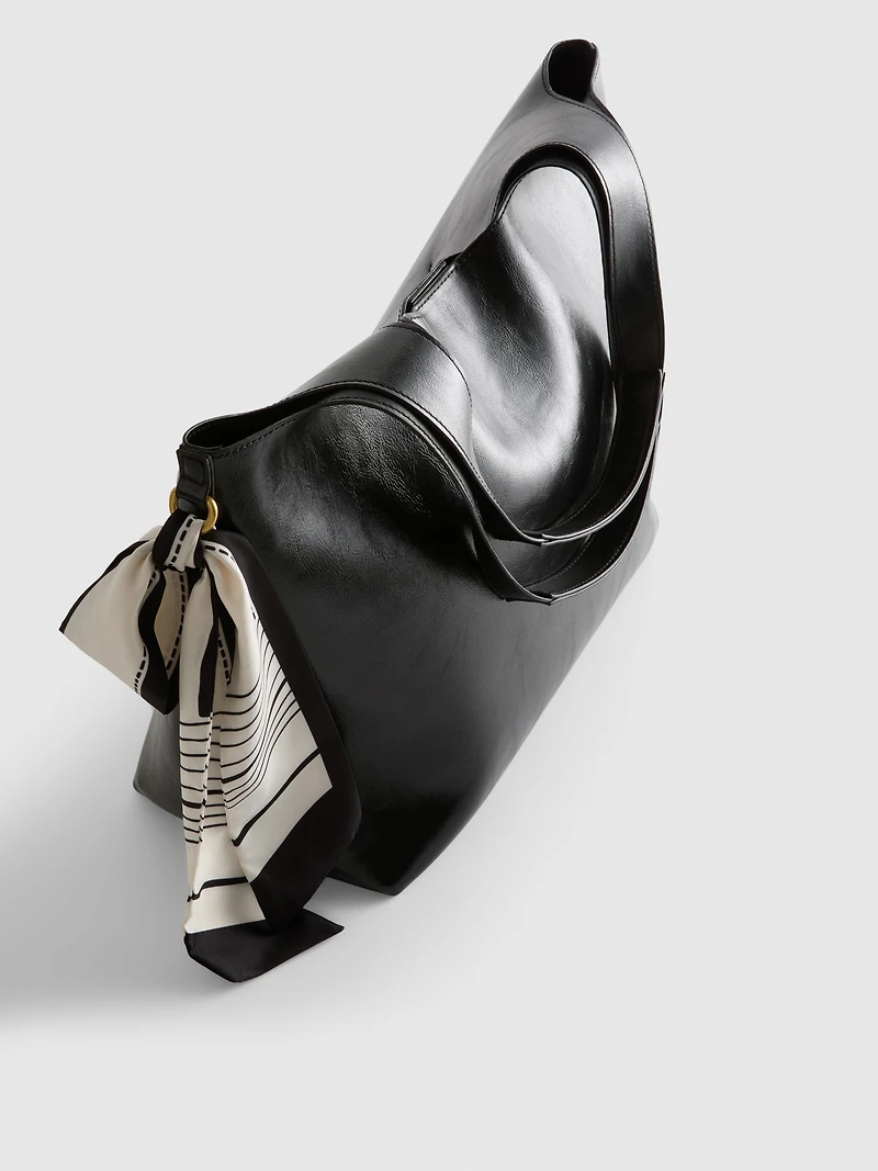Scarf-Detail Tote Bag