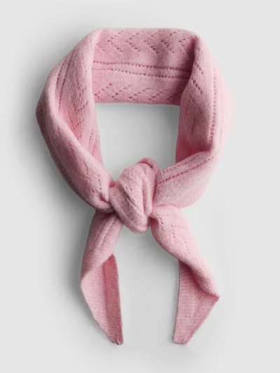 Pointelle Knit Triangle Scarf