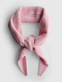 Pointelle Knit Triangle Scarf