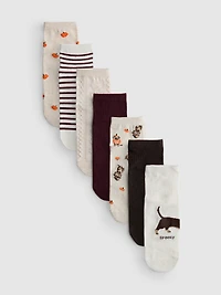 7pk Cotton-Rich Fall Crew Socks
