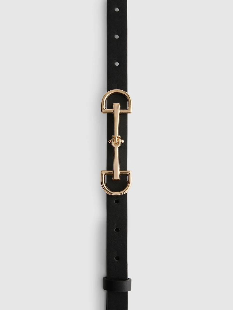 Snaffle Detail Skinny Belt