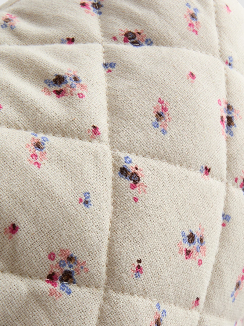 Quilted Floral Makeup Bag