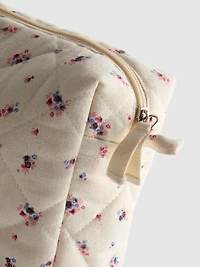 Quilted Floral Makeup Bag