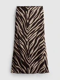 Animal Print Mesh Maxi Skirt