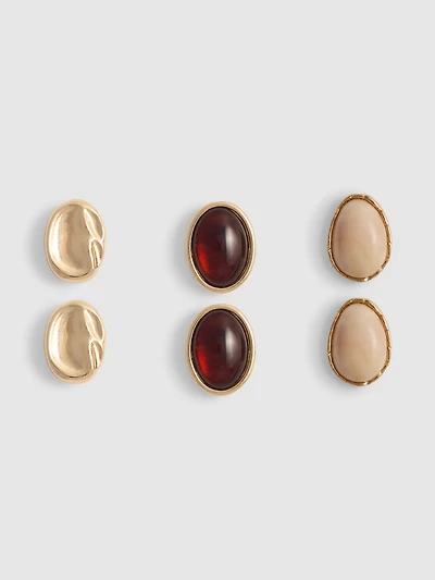 3pk Paula Echevarría Stud Earrings