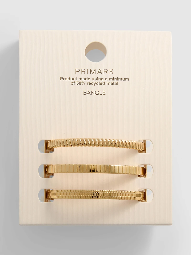 3pk Textured Bangles