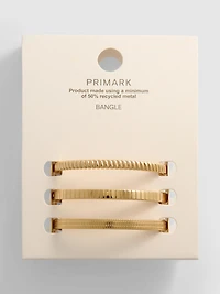 3pk Textured Bangles