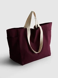 Contrast-Strap Tote Bag