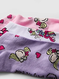 3pk Groovy Chick Pure Cotton Ankle Socks