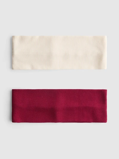 2pk Ribbed Wide Headbands