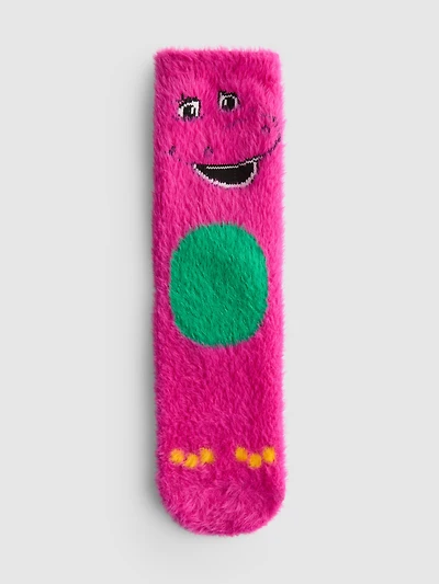 Barney Character Cozy Socks