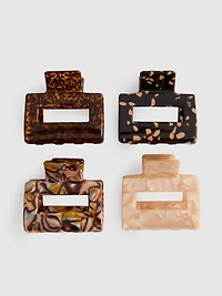 4pk Resin-Effect Hair Claw Clips