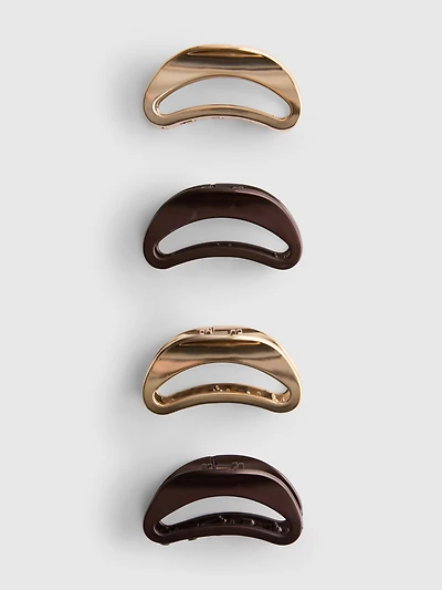 4pk Curved Hair Claw Clips
