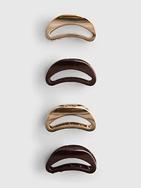 4pk Curved Hair Claw Clips