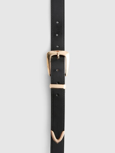 Croc Effect Metal Tip Belt
