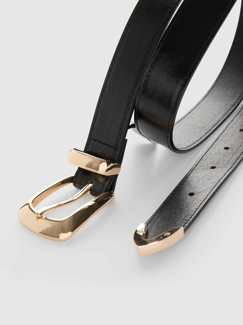 Croc Effect Metal Tip Belt