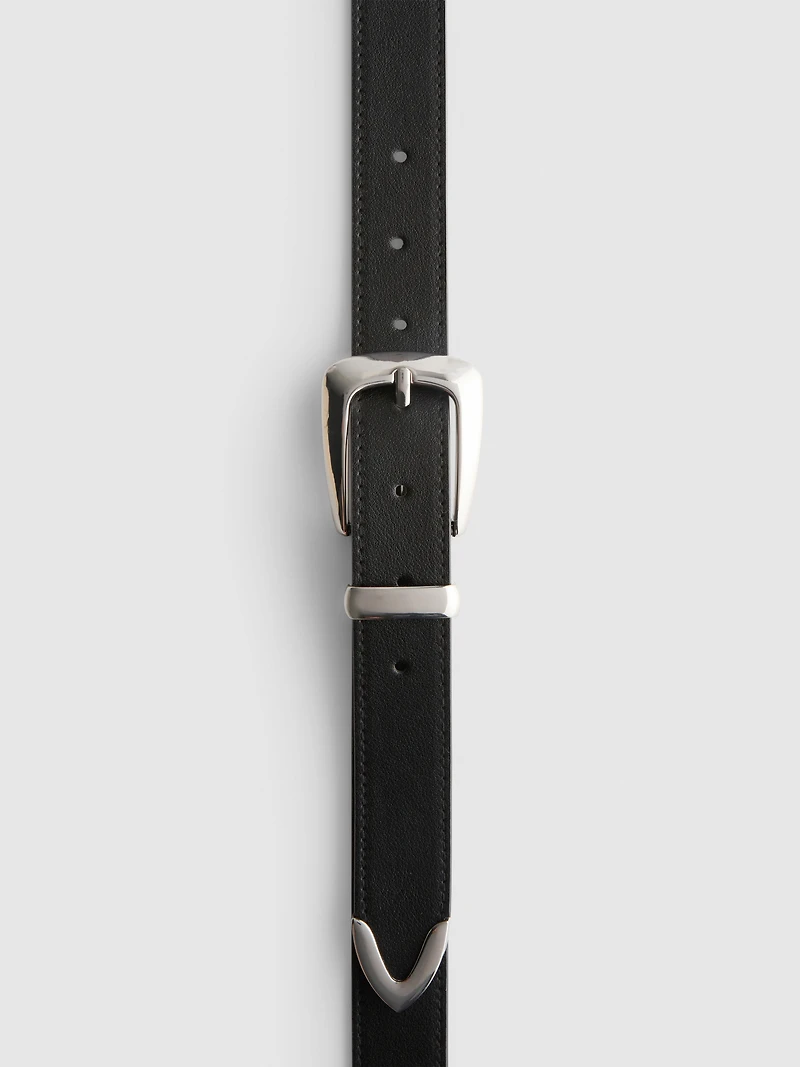 Croc Effect Metal Tip Belt