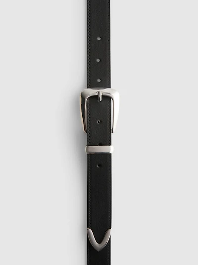 Croc Effect Metal Tip Belt